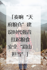奏响“天府粮仓”建设时代强音 扛起粮食安全“眉山担当”