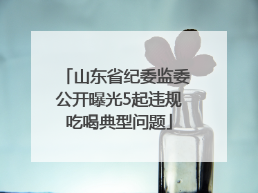 山东省纪委监委公开曝光5起违规吃喝典型问题