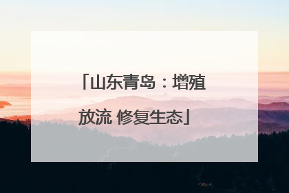 山东青岛：增殖放流 修复生态