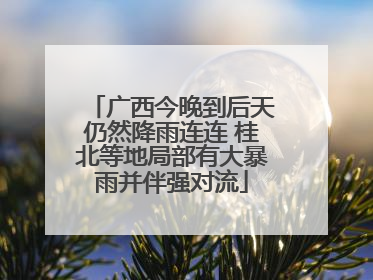 广西今晚到后天仍然降雨连连 桂北等地局部有大暴雨并伴强对流