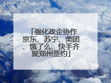 强化政企协作 京东、苏宁、美团、饿了么、快手齐聚郑州签约