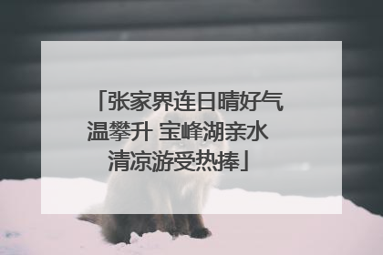 张家界连日晴好气温攀升 宝峰湖亲水清凉游受热捧