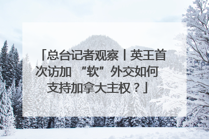总台记者观察丨英王首次访加 “软”外交如何支持加拿大主权？