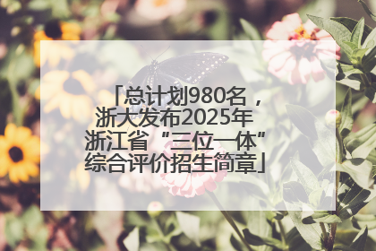 总计划980名，浙大发布2025年浙江省“三位一体”综合评价招生简章