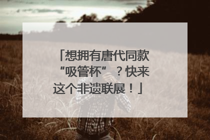 想拥有唐代同款“吸管杯”？快来这个非遗联展！
