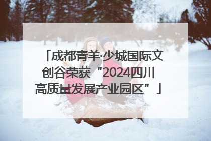 成都青羊·少城国际文创谷荣获“2024四川高质量发展产业园区”