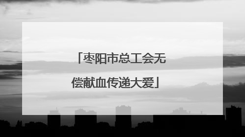 枣阳市总工会无偿献血传递大爱