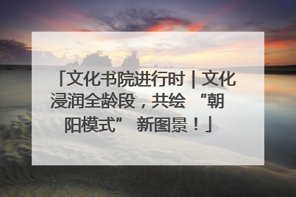 文化书院进行时｜文化浸润全龄段，共绘 “朝阳模式” 新图景！