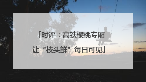 时评：高铁樱桃专厢 让“枝头鲜”每日可见