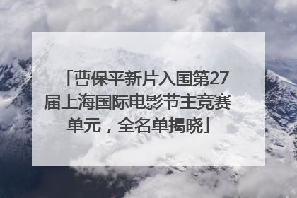 曹保平新片入围第27届上海国际电影节主竞赛单元，全名单揭晓