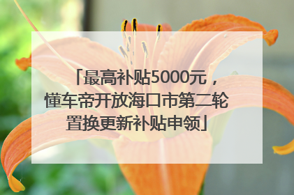 最高补贴5000元，懂车帝开放海口市第二轮置换更新补贴申领