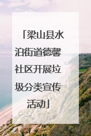 梁山县水泊街道德馨社区开展垃圾分类宣传活动