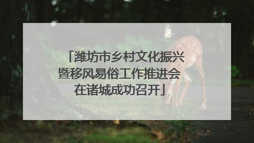 潍坊市乡村文化振兴暨移风易俗工作推进会在诸城成功召开