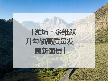 潍坊：多维跃升勾勒高质量发展新图景