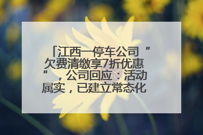 江西一停车公司“欠费清缴享7折优惠”，公司回应：活动属实，已建立常态化诉讼追缴机制