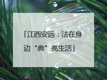 江西安远：法在身边“典”亮生活