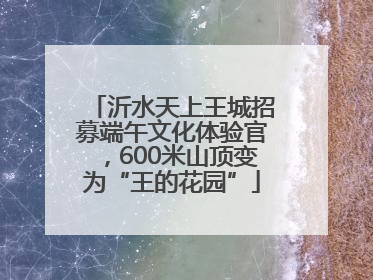 沂水天上王城招募端午文化体验官，600米山顶变为“王的花园”