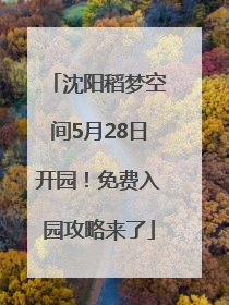 沈阳稻梦空间5月28日开园！免费入园攻略来了