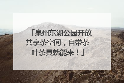 泉州东湖公园开放共享茶空间，自带茶叶茶具就能来！