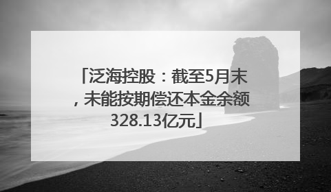 泛海控股：截至5月末，未能按期偿还本金余额328.13亿元