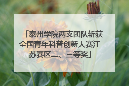 泰州学院两支团队斩获全国青年科普创新大赛江苏赛区二、三等奖