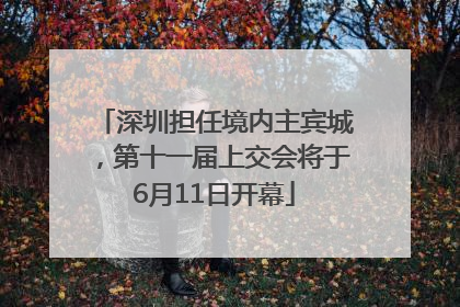深圳担任境内主宾城，第十一届上交会将于6月11日开幕