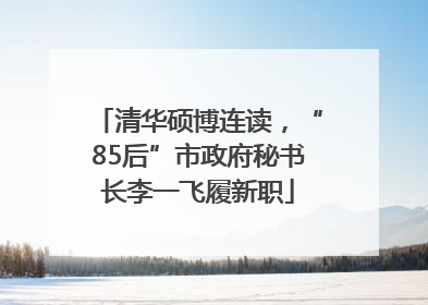 清华硕博连读，“85后”市政府秘书长李一飞履新职