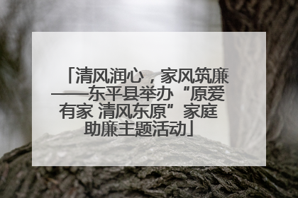 清风润心，家风筑廉——东平县举办“原爱有家 清风东原”家庭助廉主题活动