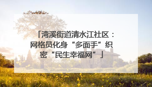 湾溪街道清水江社区：网格员化身“多面手”织密“民生幸福网”