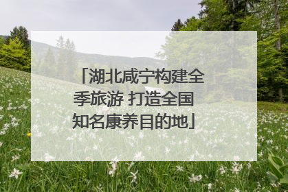 湖北咸宁构建全季旅游 打造全国知名康养目的地