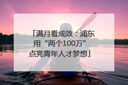 满月看成效：浦东用“两个100万”点亮青年人才梦想