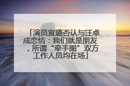演员宣璐否认与汪卓成恋情：我们就是朋友，所谓“牵手图”双方工作人员均在场