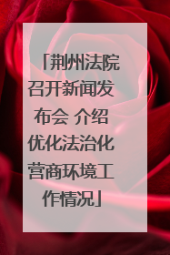 荆州法院召开新闻发布会 介绍优化法治化营商环境工作情况