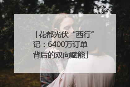 花都光伏“西行”记：6400万订单背后的双向赋能