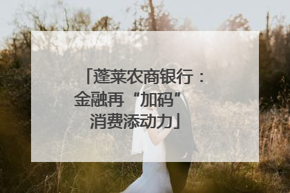 蓬莱农商银行：金融再“加码” 消费添动力