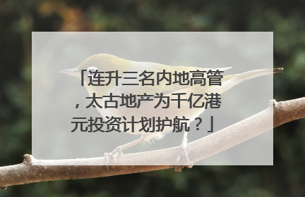 连升三名内地高管，太古地产为千亿港元投资计划护航？