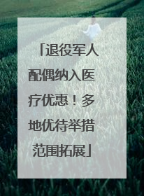 退役军人配偶纳入医疗优惠！多地优待举措范围拓展
