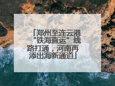郑州至连云港“铁海直运”线路打通，河南再添出海新通道