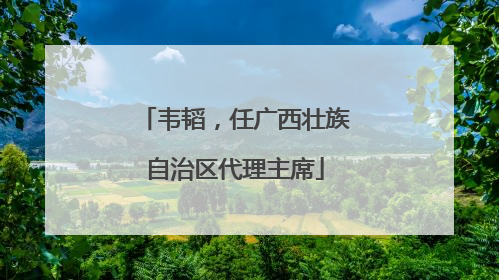 韦韬，任广西壮族自治区代理主席