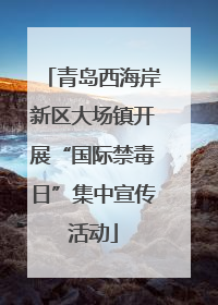 青岛西海岸新区大场镇开展“国际禁毒日”集中宣传活动