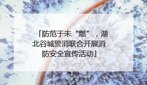 防范于未“燃”，湖北谷城警消联合开展消防安全宣传活动