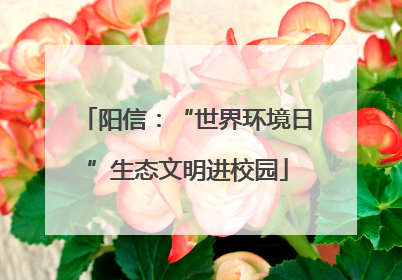 阳信：“世界环境日”生态文明进校园