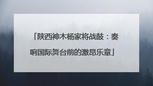 陕西神木杨家将战鼓：奏响国际舞台前的激昂乐章