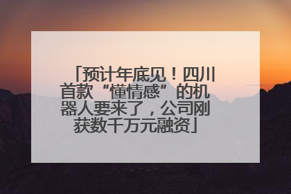 预计年底见！四川首款“懂情感”的机器人要来了，公司刚获数千万元融资