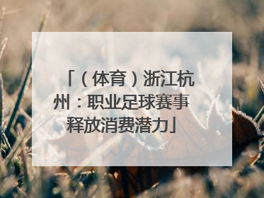 （体育）浙江杭州：职业足球赛事释放消费潜力