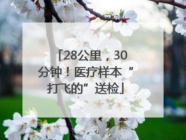 28公里，30分钟！医疗样本“打飞的”送检