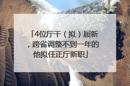 4位厅干（拟）履新，跨省调整不到一年的他拟任正厅新职