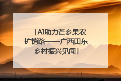 AI助力芒乡果农扩销路——广西田东乡村振兴见闻