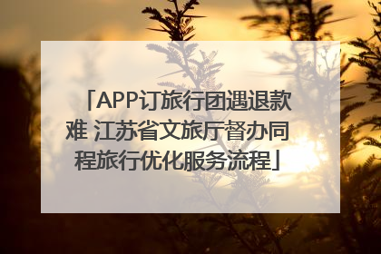 APP订旅行团遇退款难 江苏省文旅厅督办同程旅行优化服务流程