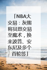 NBA大交易：灰熊将贝恩交易至魔术，换来波普、安东尼及多个首轮签